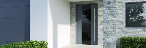 Linia Glass KMT – drzwi z czarną aplikacją szklaną